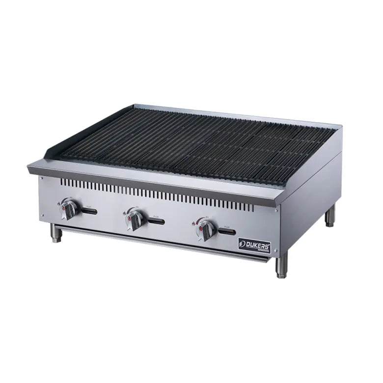 Dukers DCCB36 36" Gas Charbroiler w/ Cast Iron Grates - Convertible