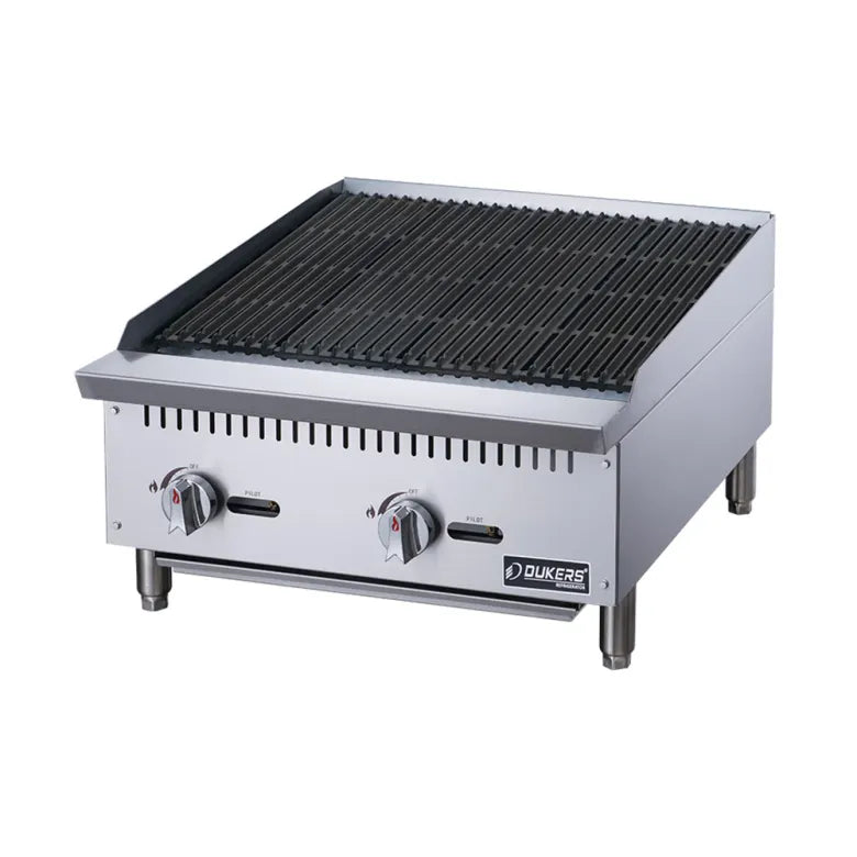 Dukers DCRB24 24" Gas Charbroiler w/ Cast Iron Grates - Convertiblechar