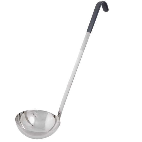 Vollrath 4982420 Jacob's Pride® 24 oz. One-Piece Stainless Steel Ladle with Black Kool-Touch® Handle
