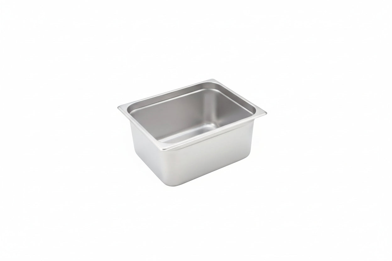Winco SPJH-206 - Half Size x 6" Anti-Jam Steam Pan, 22 Gauge Stainless Steel