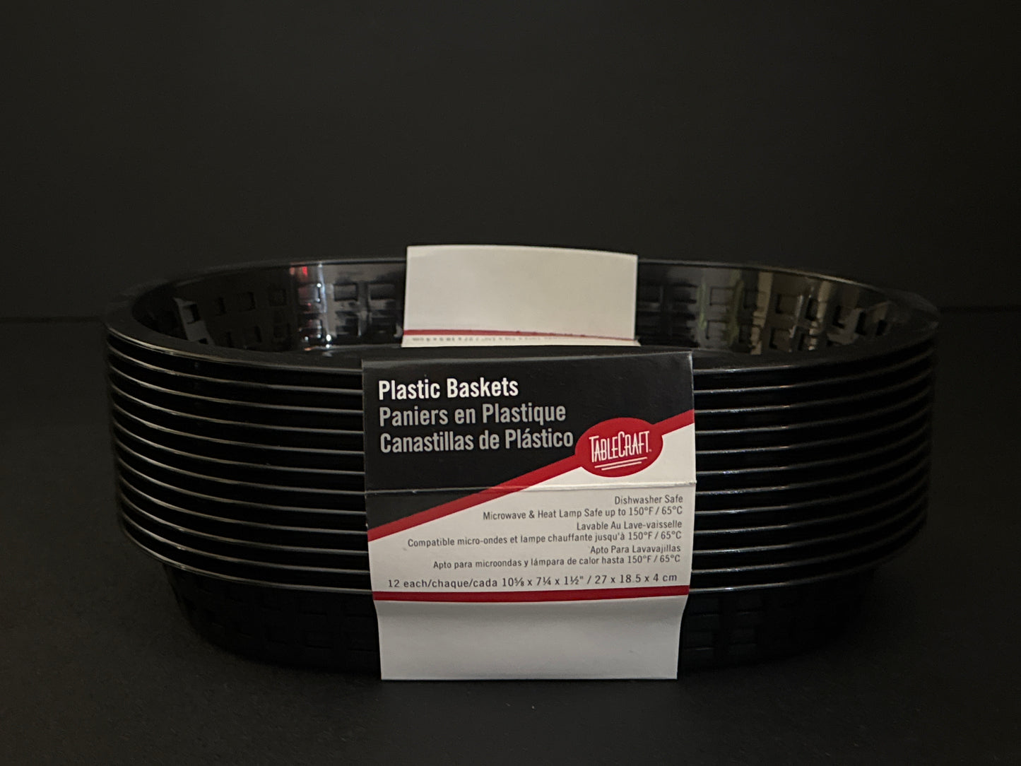 Tablecraft Black Chicago Platter, Pack Of 12 C1076BK