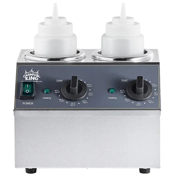 Carnival King Double 32 oz. Sauce / Topping Bottle Warmer - 400W, 120V