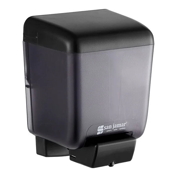San Jamar SN30TBK Classic 30 oz. Black Liquid Soap / Hand Sanitizer Dispenser