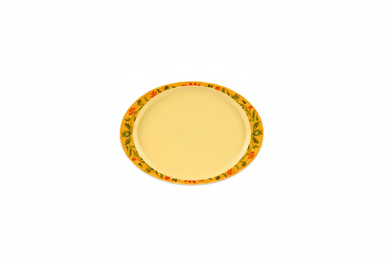 GET 14 3/4" x 10 1/2" Oval Venetian Platter - Melamine, Yellow (OP-145-VN)