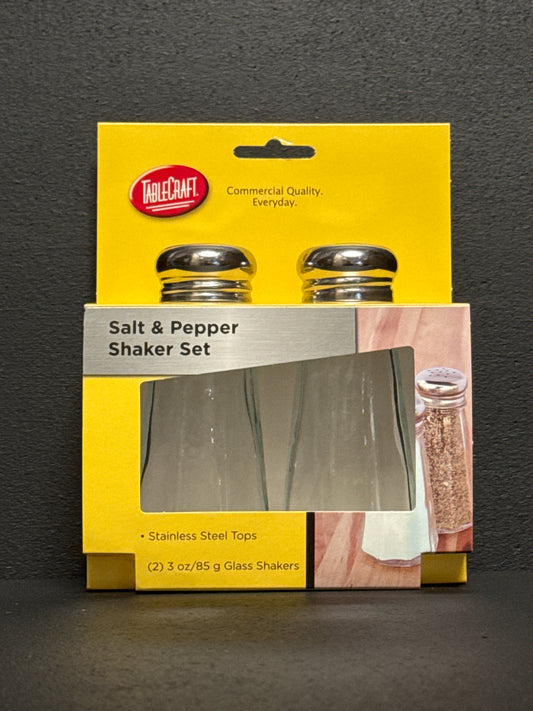Tablecraft 3 Oz Paneled Glass Salt & Pepper Shakers 156S&P-2