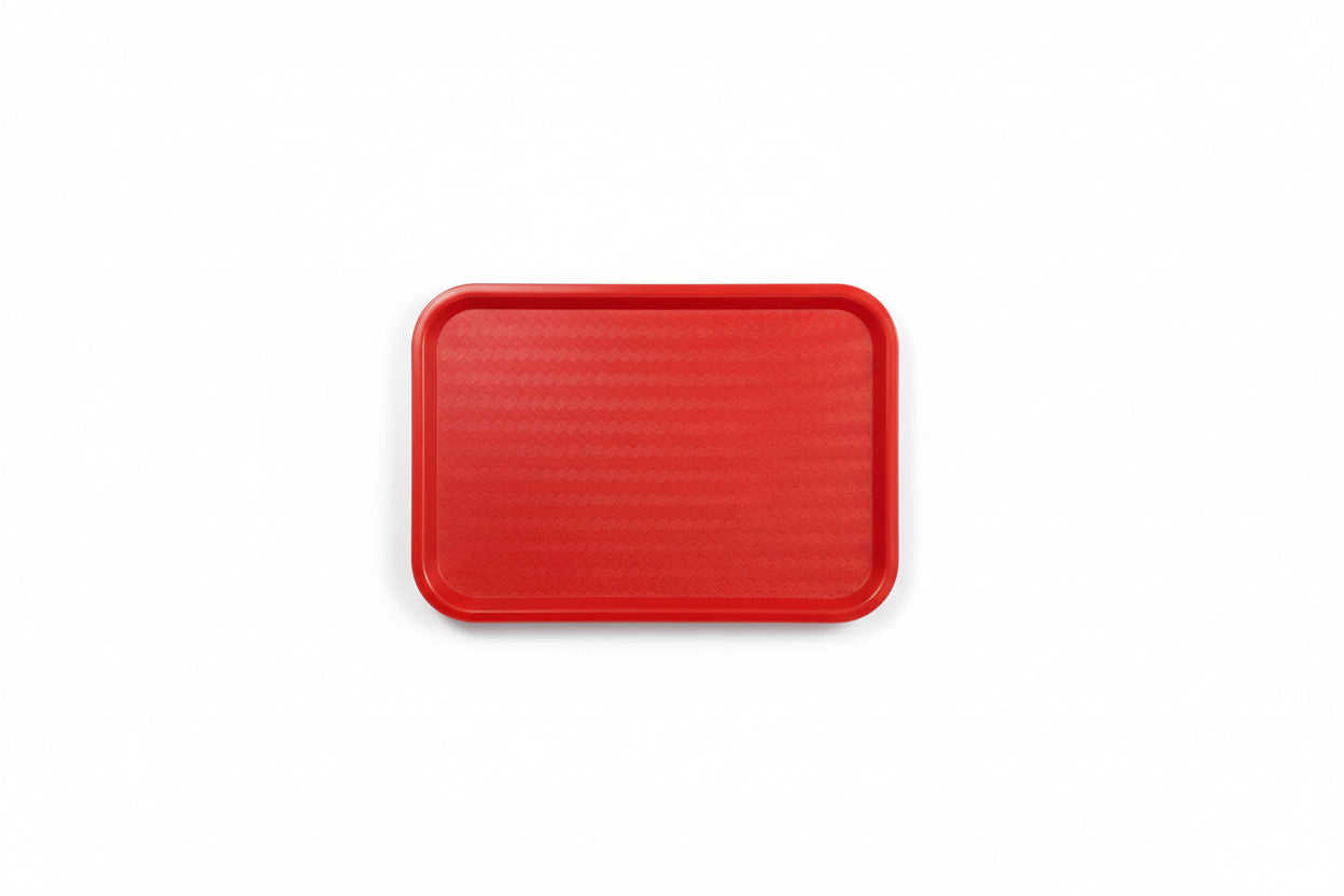 Winco High Quality Plastic Cafeteria Tray - 10" x 14", Red FFT-1014R