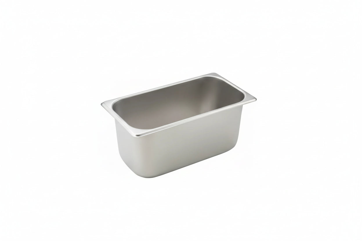Winco SPT6 - Third Size x 6" Straight-Sided Steam Pan, 25 Gauge Stainless Steel