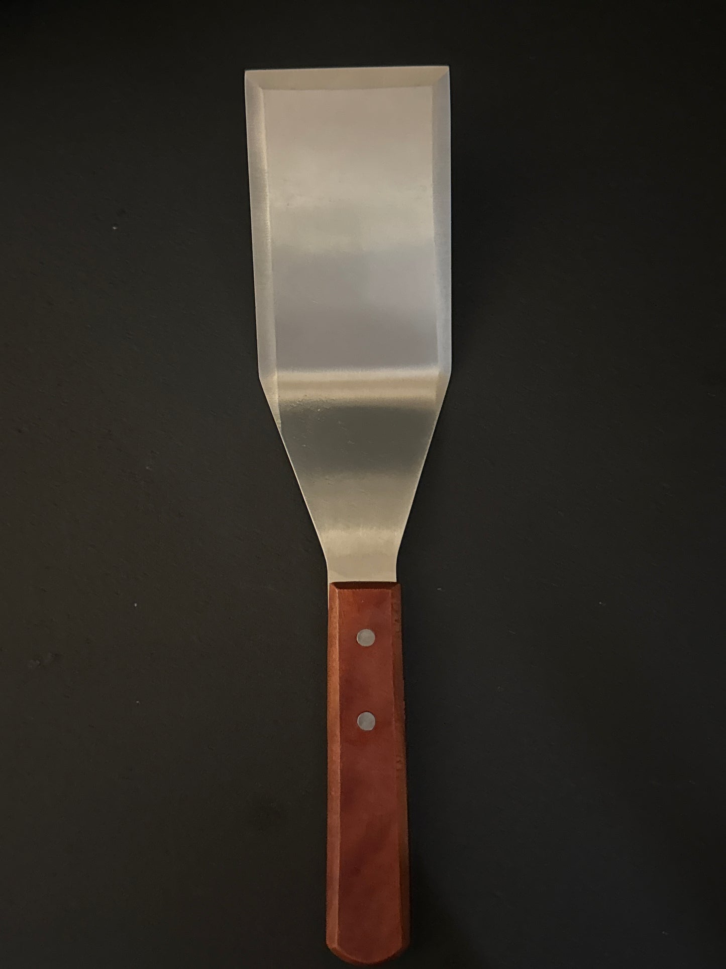 Browne Stainless Steel Solid Turner with 6"L x 2-3/4"W Blade & Hardwood Handle 11-1/2" OAL 574315
