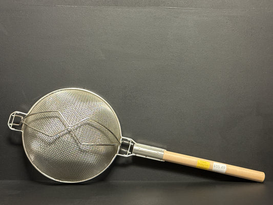 Browne 574133 - Strainer, 12" bowl, 15"L handle, double medium mesh, wood handle