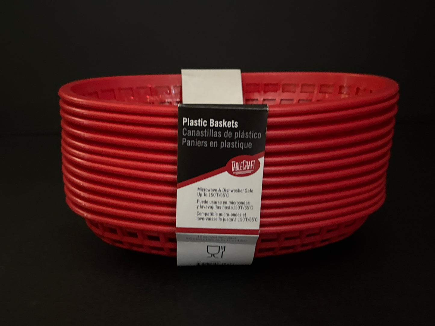 Tablecraft Red Classic Oval Basket, Pack of 12 C1074R