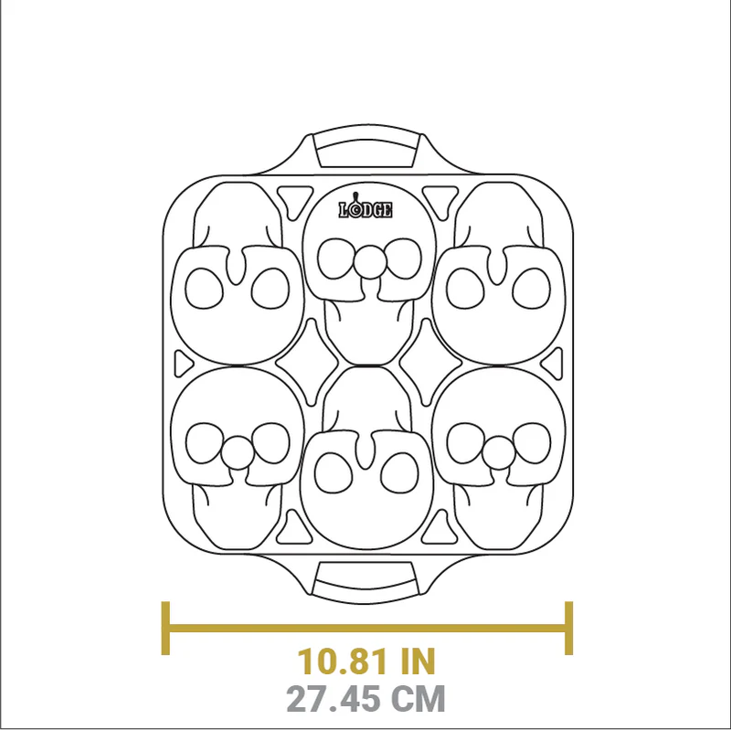 Lodge Skull Mini Cake Pan BWSKULL