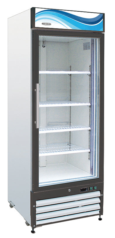 Serv-Ware One (1) Glass Door Merchandiser Refrigerator, White Cabinet GR23-HC