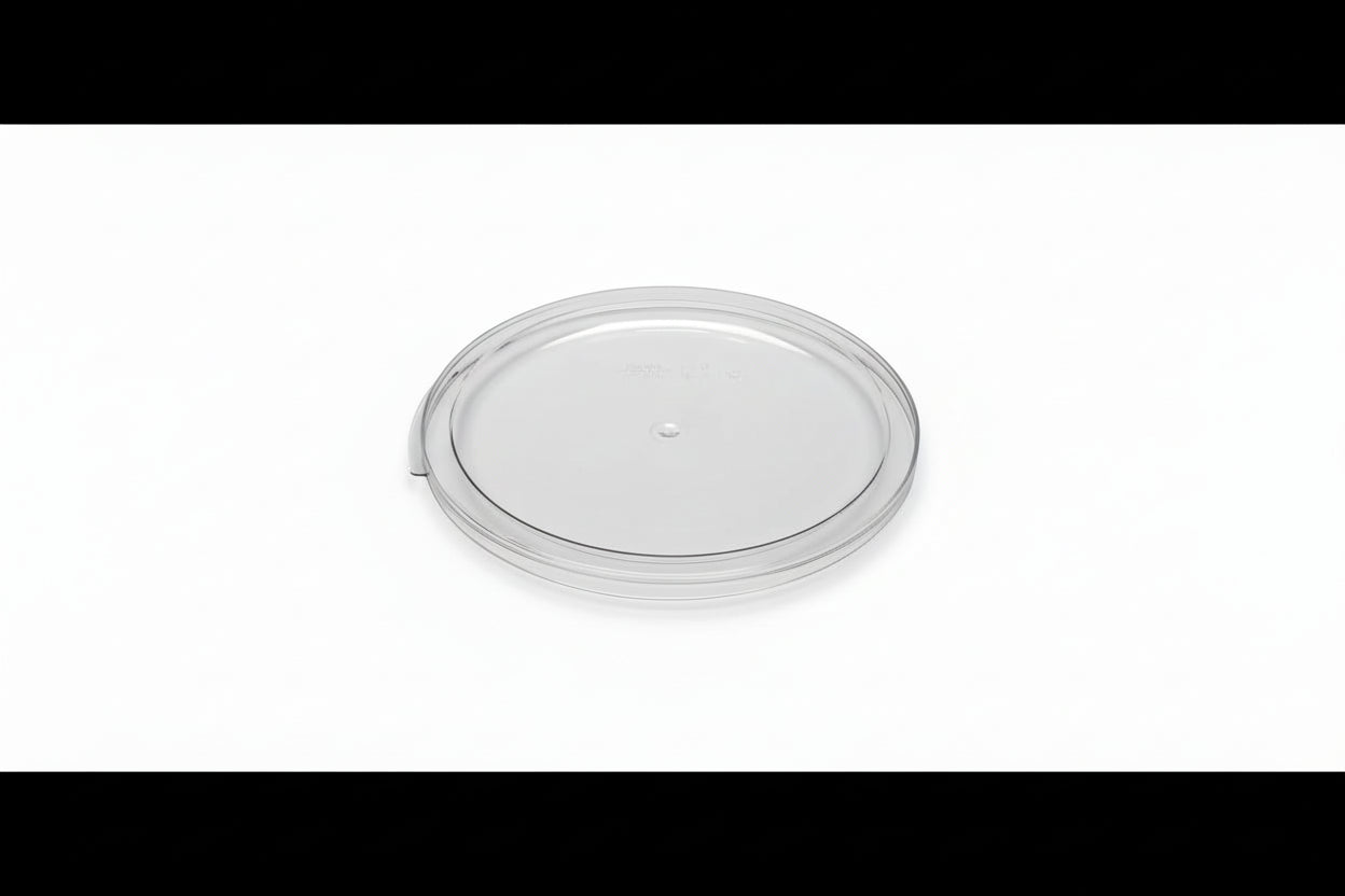 Cambro CAMWEAR® LIDS 12, 18, and 22 Qt. Clear Round Polycarbonate Food Storage Container Lid RFSCWC12135