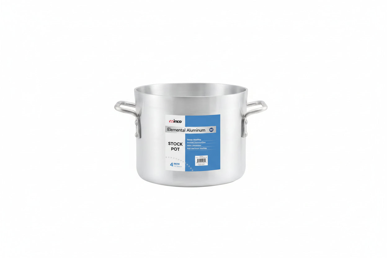 Winco Elemental 4mm Aluminum Stock Pot - 16 Quart ALST-16