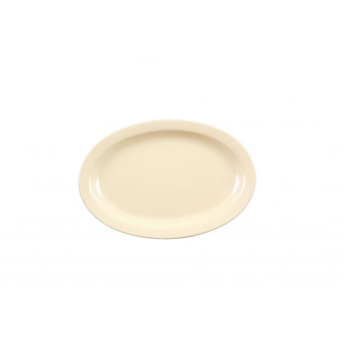 Thunder Group 9-1/2 Inch Oval Platter with Narrow Rim Tan Melamine NS510T