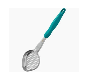 Vollrath Jacob's Pride® 6 oz. Teal Perforated Oval Spoodle® Portion Spoon 6422655