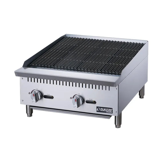 Dukers DCRB24 24" Gas Charbroiler w/ Cast Iron Grates - Convertiblechar