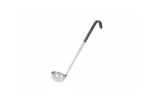Vollrath 4980320 Jacob's Pride® 3 oz. One-Piece Stainless Steel Ladle with Black Kool-Touch® Handle