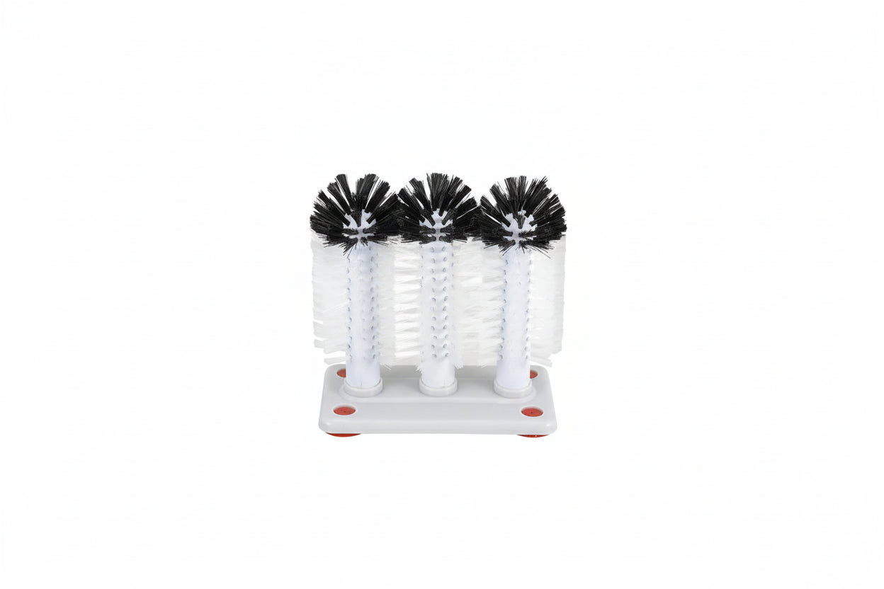 Winco 3 Glass Brushes with Plastic Base GWB-3