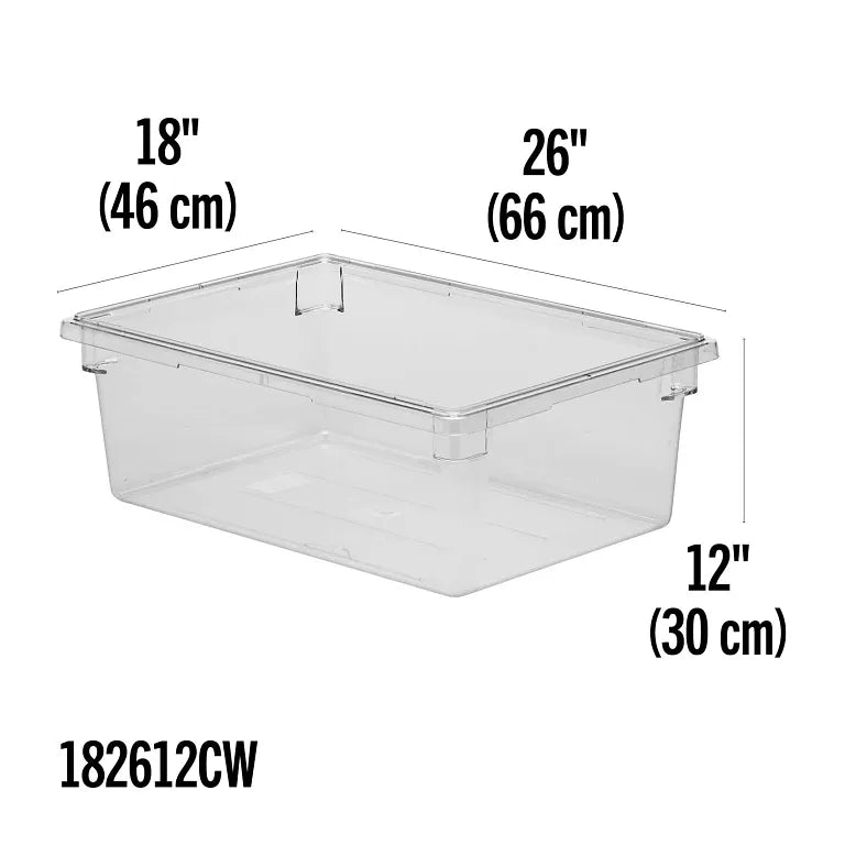 Cambro 182612CW135 Camwear® 26" x 18" x 12" Clear Polycarbonate Food Storage Box