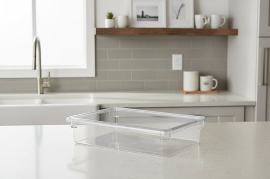 Cambro 18266CW135 Camwear® 26" x 18" x 6" Clear Polycarbonate Food Storage Box