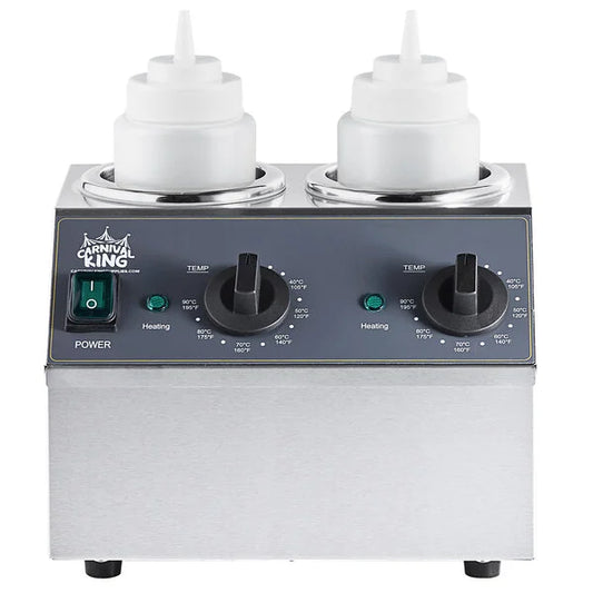 Carnival King Double 32 oz. Sauce / Topping Bottle Warmer - 400W, 120V