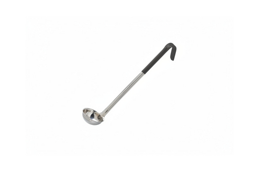 Tablecraft 97015 1 1/2 oz Ladle - Stainless Steel, Black Vinyl Handle