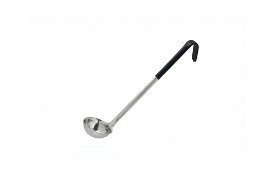 Tablecraft 9702 2 oz Ladle - Stainless Steel, Black Vinyl Handle
