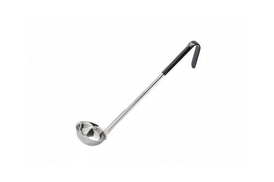Tablecraft 9703 3 oz Ladle - Stainless Steel, Black Vinyl Handle