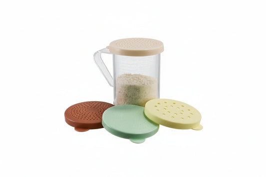 Winco 10 oz Dredge Set with 4 Colored Snap-On Lids PDG-10AC