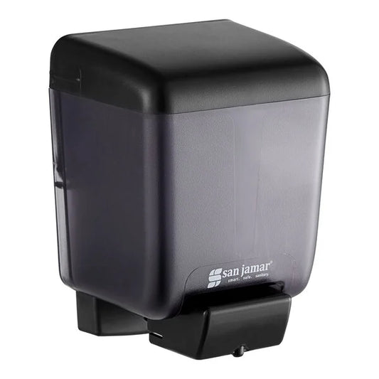 San Jamar SN30TBK Classic 30 oz. Black Liquid Soap / Hand Sanitizer Dispenser
