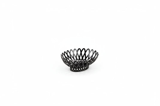 GET Oval Bread & Bun Basket, 10" x 8 1/4", Polypropylene, Black (OB-940-BK)
