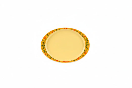GET 14 3/4" x 10 1/2" Oval Venetian Platter - Melamine, Yellow (OP-145-VN)