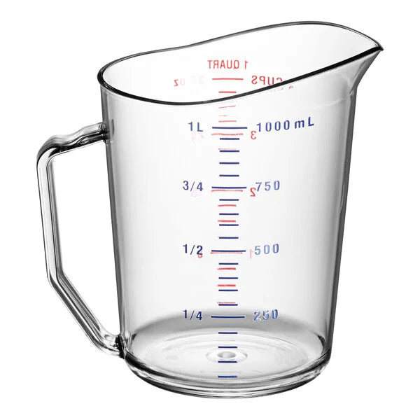 Cambro 100MCCW135 Camwear® 1 Qt. Clear Polycarbonate Measuring Cup