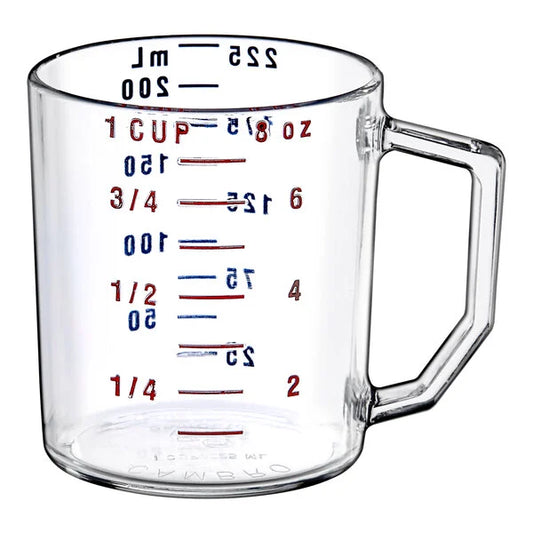 Cambro 25MCCW135 Camwear® 1 Cup Clear Polycarbonate Measuring Cup