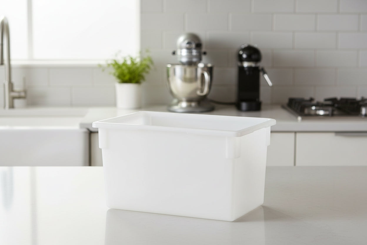Cambro 182615P148 26" x 18" x 15" White Poly Food Storage Box