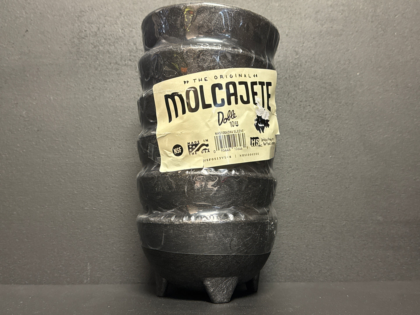 HS Inc NHS1006DX6-CH 10 Oz Molcajete Salsa Dish Polypropylene Charcoal 4 Inch 6 Packs