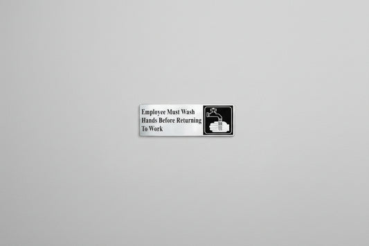 Tablecraft Contemporary Rectangular Sign "Employees Must Wash Hands Before Returning To Work" B22