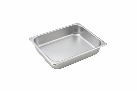 Winco SPH2 - Half Size x 2 1/2" Straight-Sided Steam Pan, 25 Gauge Stainless Steel