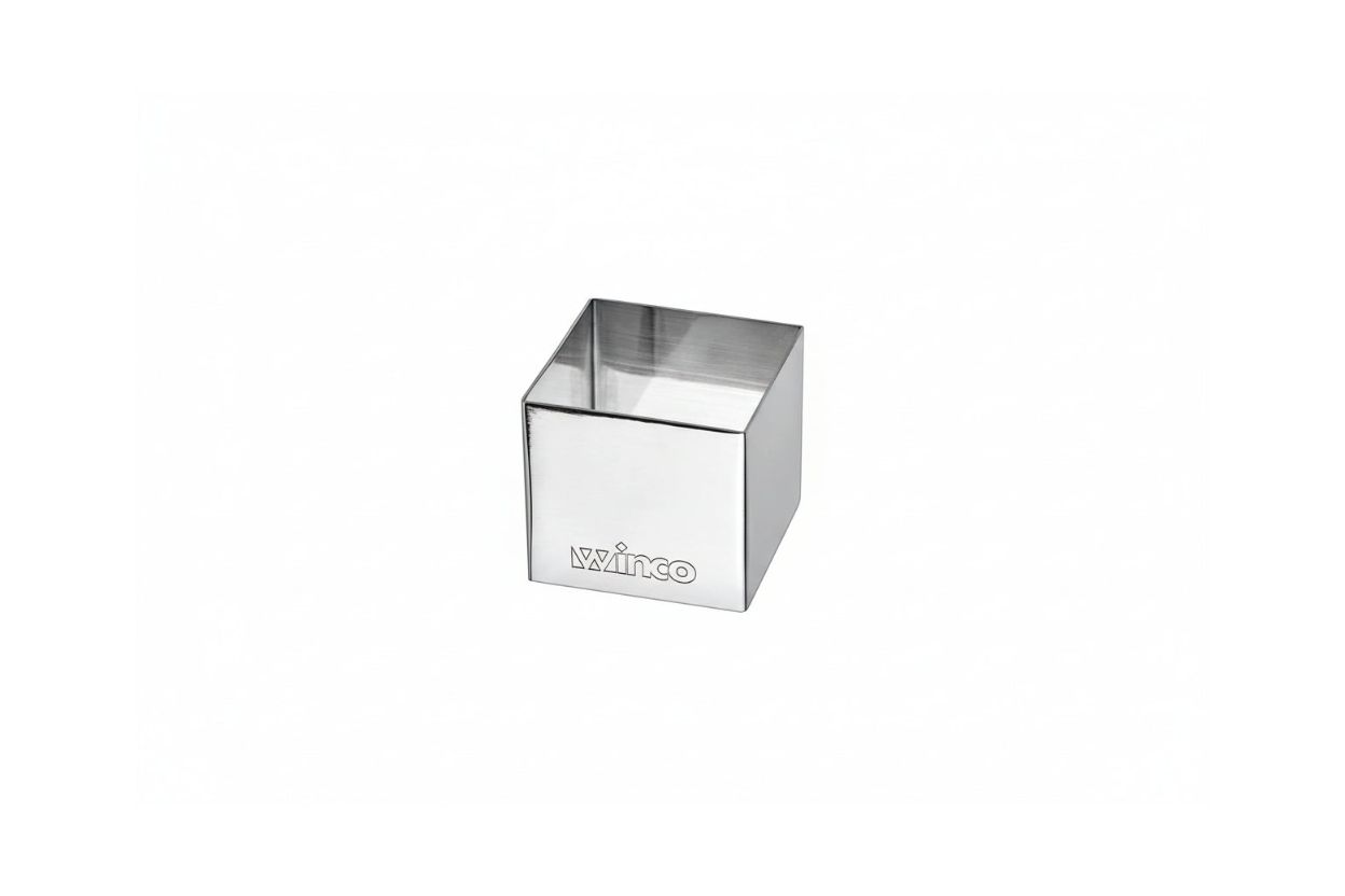 Winco Stainless Steel Pastry Mold - Square, 2" SPM-22S