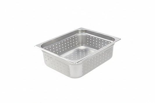 Winco SPJH-204PF - Half Size x 4" Perforated Steam Pan, 22 Gauge Stainless Steel