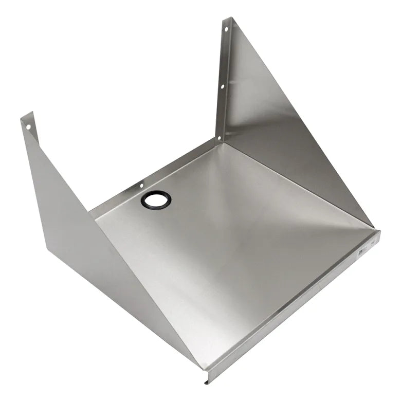 John Boos BMS2024 Solid Wall Mounted Microwave Shelf, 24"W x 20"D, Stainless