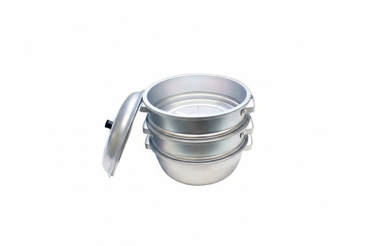 Thunder Group ALST001 11 3/8" Round Chinese Steamer Set, Aluminum