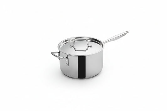 Winco Tri-Gen Tri-Ply Stainless Steel Sauce Pan with Cover - 7 Quart TGAP-7