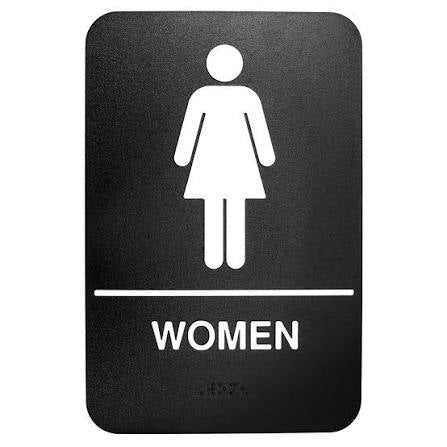 Tablecraft Rectangular Sign "Women" ADA Compliant 695634