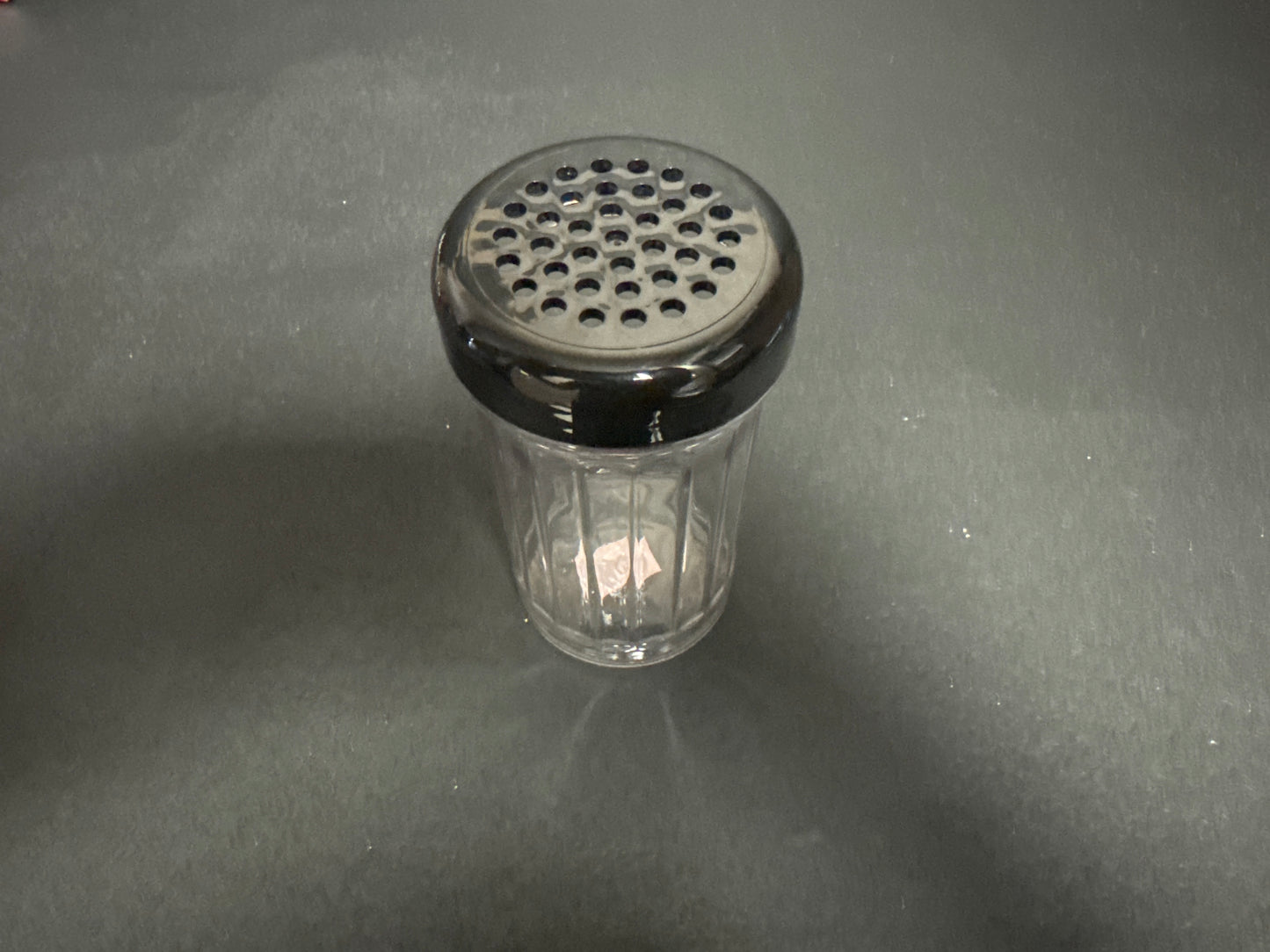 Tablecraft 12 Oz Fluted Plastic Shaker, Black Perforated Top P800BK