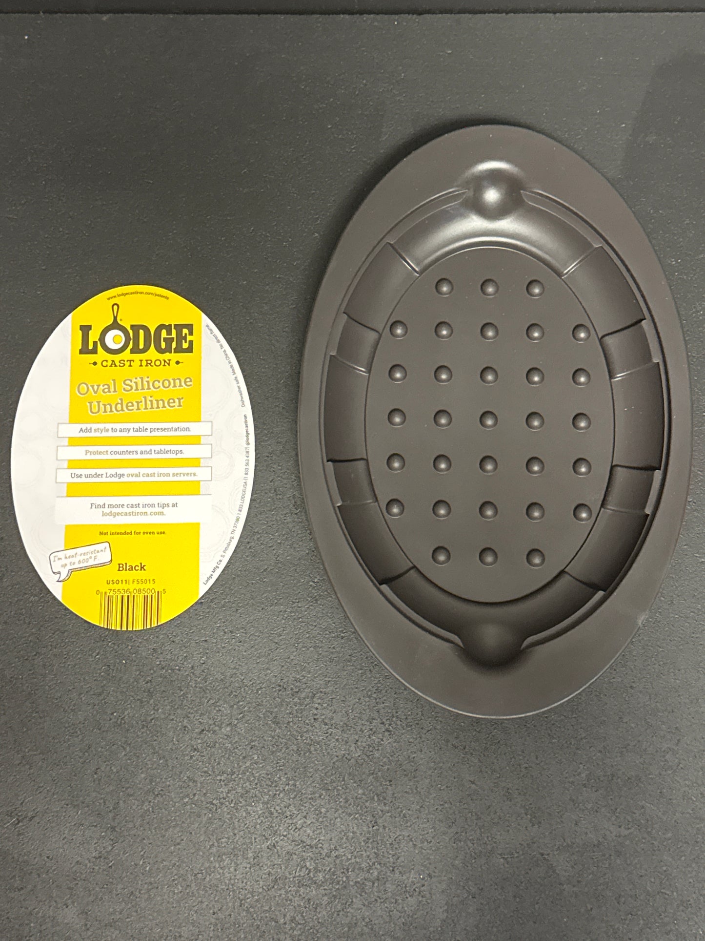 Lodge Oval Non-Slip Silicone Underliner, Black (USO11)