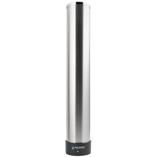 San Jamar  Pull-Type Stainless Steel Wall Mount 6 - 10 oz. Cup Dispenser C3200P