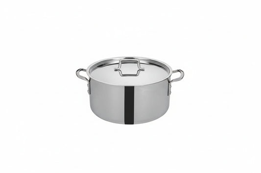 Winco Tri-Gen Tri-Ply Stainless Steel Stock Pot with Cover - 20 Quart TGSP-20