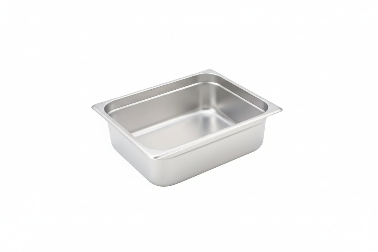 Winco SPJH-204 - Half Size x 4" Anti-Jam Steam Pan, 22 Gauge Stainless Steel